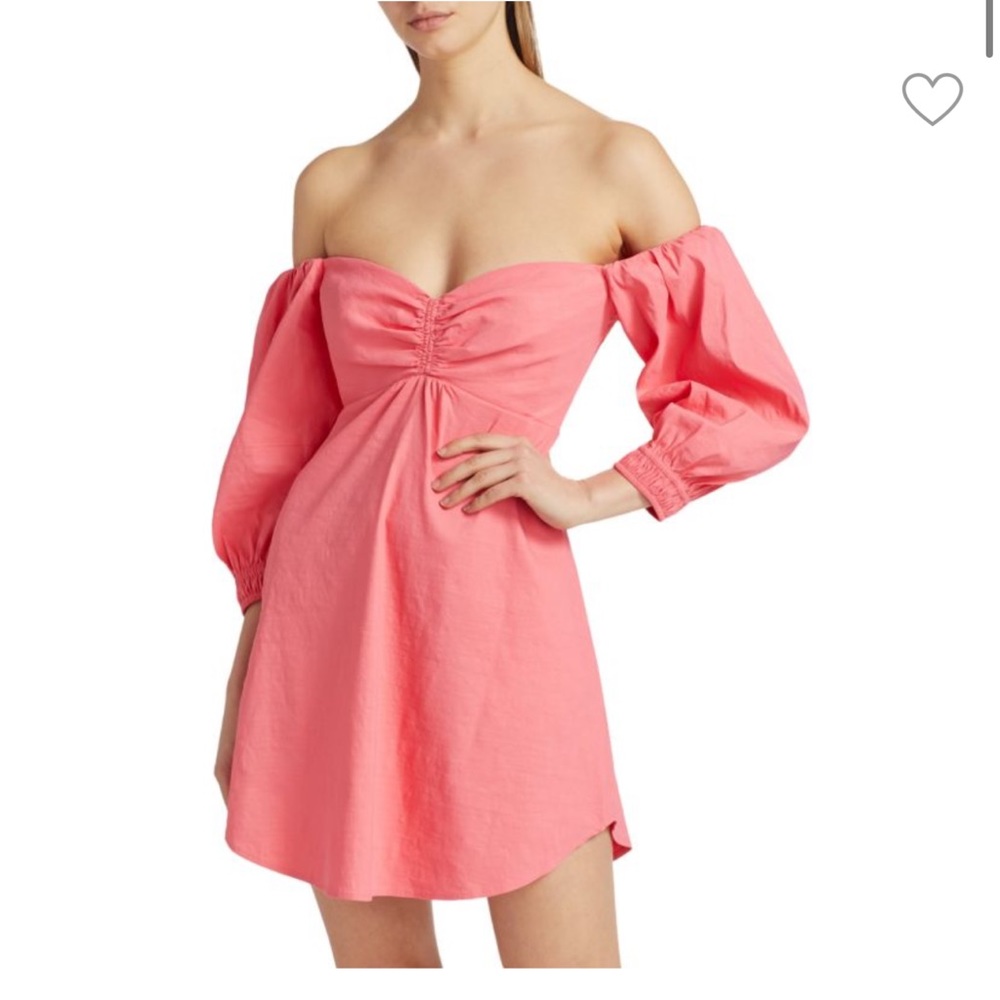 ALC MILA OFF THE SHOULDER LINEN MINI DRESS fretail 495$)